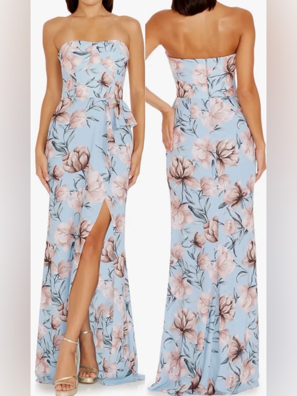 NEW Dress The Population Kai Floral Strapless Maxi Dress sz XXL